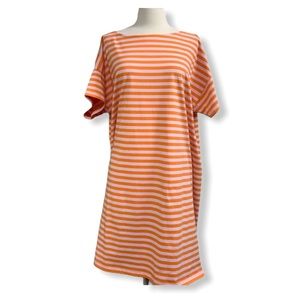 J CREW | Short Sleeve Cotton Striped T-Shirt Dress
